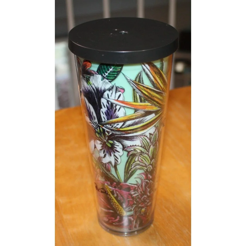 Starbucks Tropical Series Floral Hawaii Teal Tumbler 24oz 2017 Coffee Tea Cup